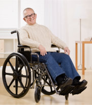 The man in a wheelchair